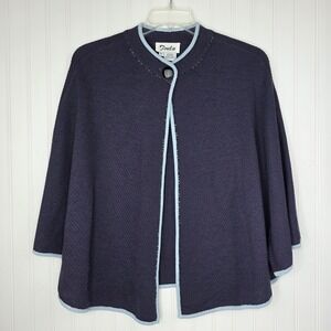 Toula Women Knit One Hook Open‎ Cape Sweater Size 8